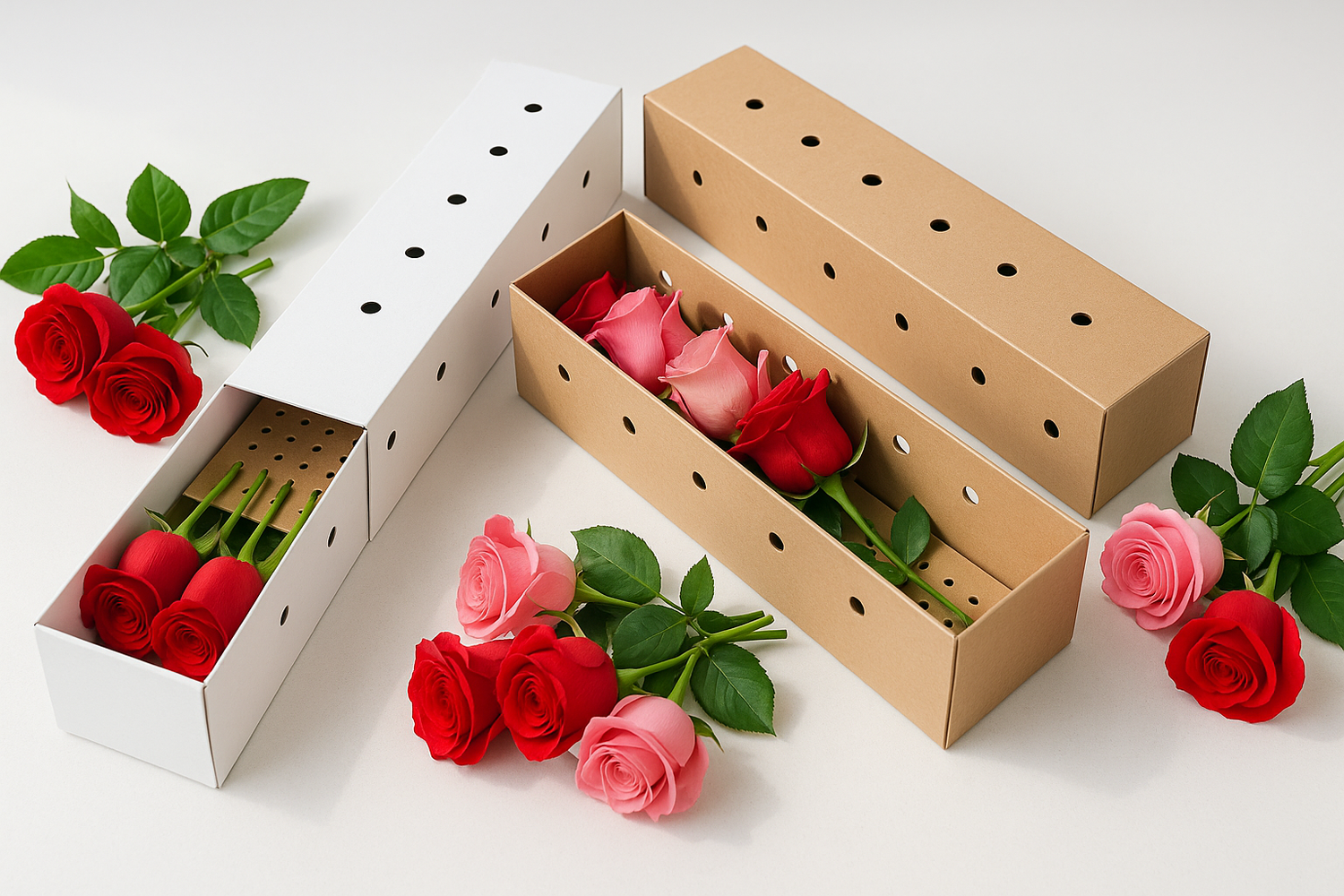 Flower Liners box for the packing the roses ans image like some roses  and on them the rose pack box